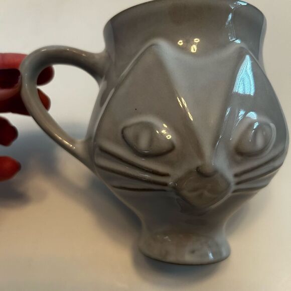 NWOT Set of 2 Jonathan Adler 3D Cat mugs - Picture 7 of 7